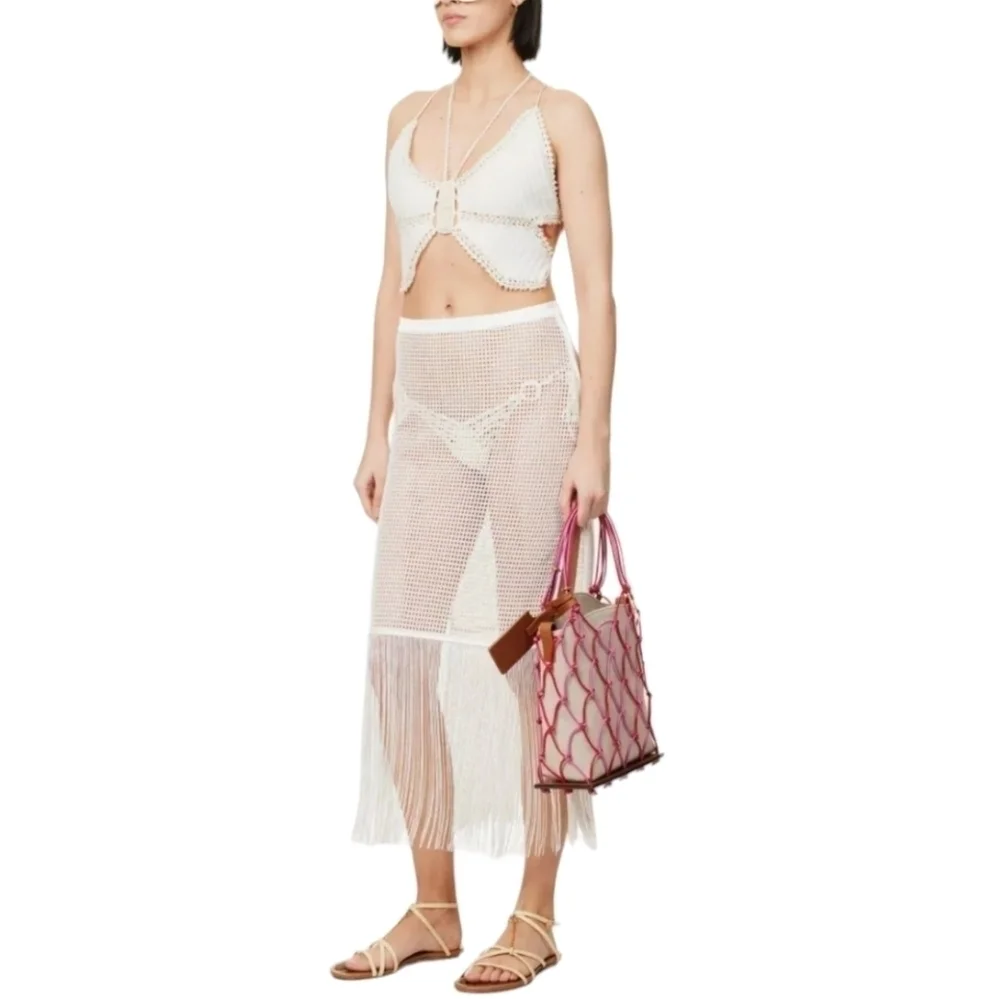 My Beachy Side Camelia Maxi Skirt, Size Large, White, NWT